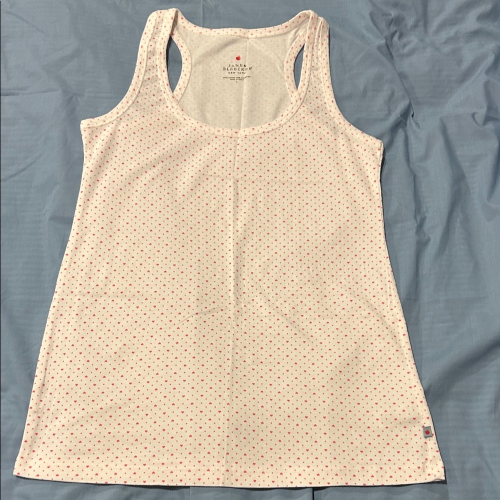 Jane and Bleecker White Tank Top with Red Dots